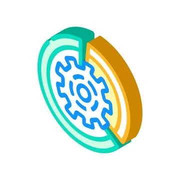 Gear working process erp isometric icon vector illustration Stock Illustration