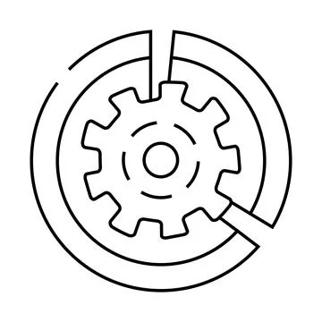 Gear working process erp line icon vector illustration 스톡 일러스트
