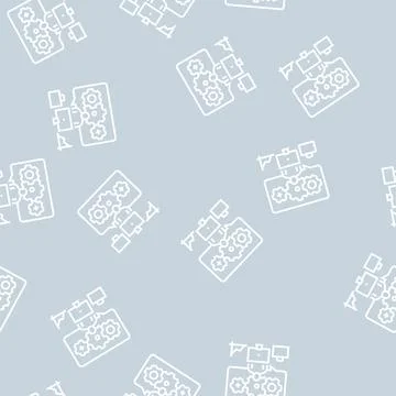 Gear working process line seamless pattern Illustrazione stock