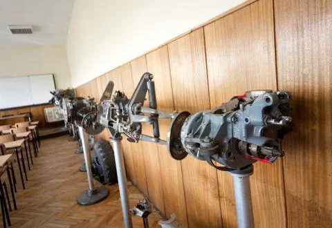 Gearbox example in engineering student's classroom Stock Photos