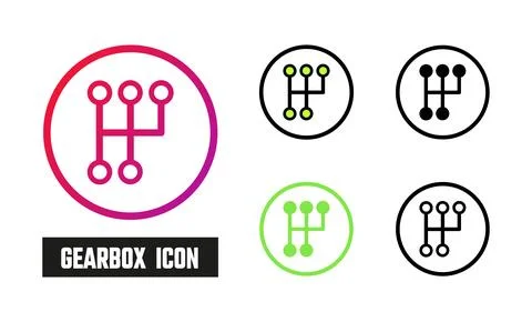 Gearbox Icon Set Vector Illustration Stock Illustration