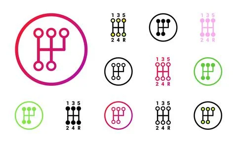 Gearbox Icon Set Vector Illustration Stock Illustration