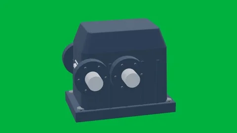 Gearbox industrial 3d loop green screen Vídeo Stock 342914438