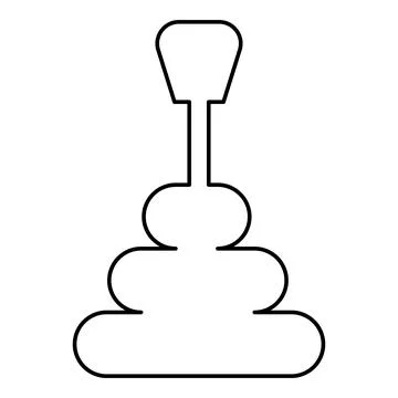 Gearbox manual shift automatic transmission contour outline line icon black c Stock Illustration