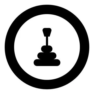 Gearbox manual shift automatic transmission icon in circle round black color  Stock Illustration