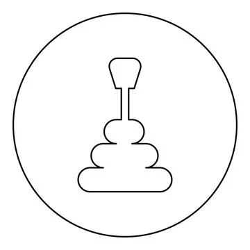 Gearbox manual shift automatic transmission icon in circle round black color  Stock Illustration