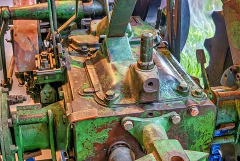 Gearbox of an old tractor Stock Photos