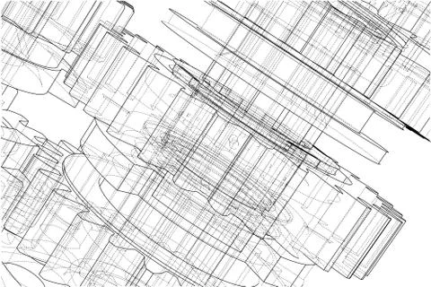 Gearbox sketch. Vector 스톡 일러스트