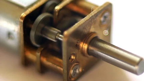 Geared motor rotates at high speed Stock Footage 74104432