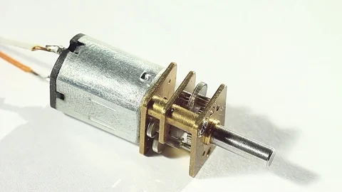 Geared motor rotates at high speed Stock Footage 74563489