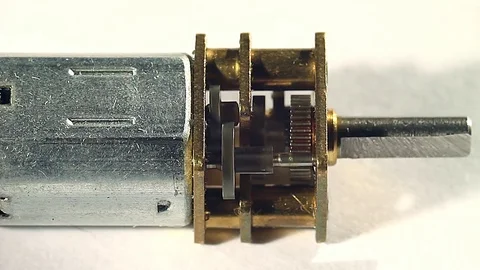 Geared motor rotates at high speed Stock Footage 75650410