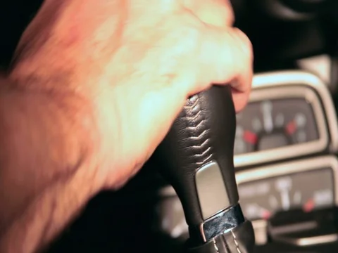 Gearing Up. Shifting through the gears while drivin 스톡 동영상 72234091