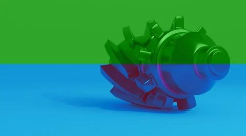 Gears, 3d render Stock Illustration