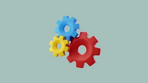 Gears 3D Shape Stock Footage 343563918