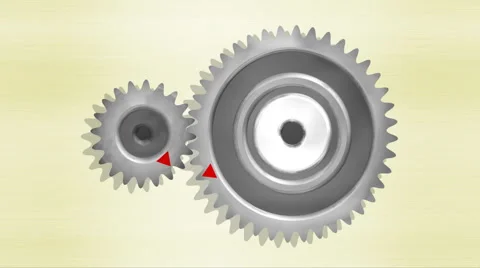 Gears with 40 and 20 teeth, double acceleration Video stock 64326554