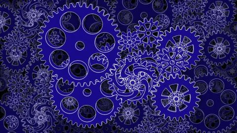 Gears abstract rotating Stock Illustration