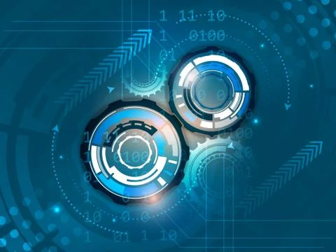 Gears on abstract vector background Stock Illustration