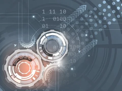 Gears on abstract vector background Illustrazione stock