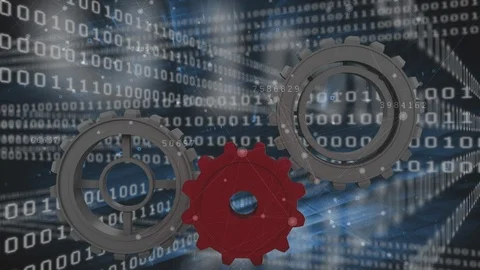 Gears and binary codes Stock Footage 106253259