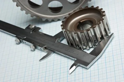 Gears and caliper Foto stock