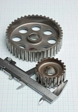 Gears and caliper Foto stock