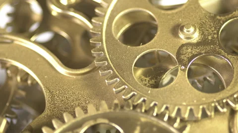 Gears and Cogs Gold Teamwork Background Stock Footage 294428804