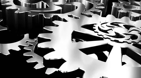 Gears and cogs macro. 3D Rendered Stock Footage 65790848