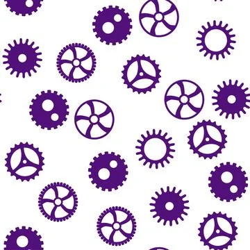 Gears and cogs, pink and purple for girls. Abstract engineering concepts. Won Stock-Illustration