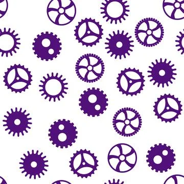 Gears and cogs, pink and purple for girls. Abstract engineering concepts. Won Stock Illustration