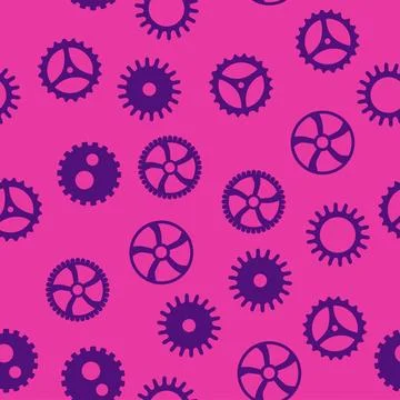 Gears and cogs, pink and purple for girls. Abstract engineering concepts. Won Stock Illustration