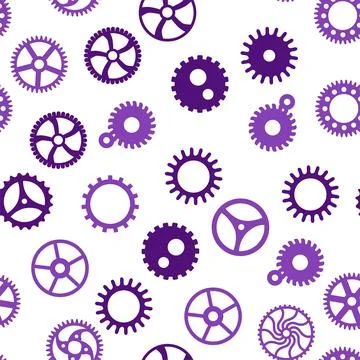 Gears and cogs, pink and purple for girls. Abstract engineering concepts. W.. Stock-Illustration