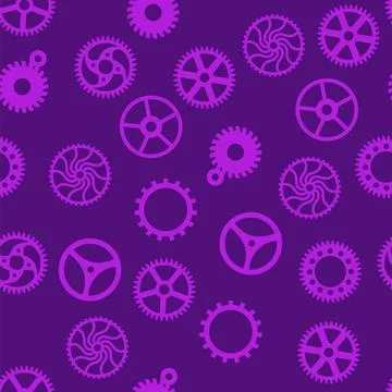 Gears and cogs, pink and purple for girls. Abstract engineering concepts. Won Stock-Illustration