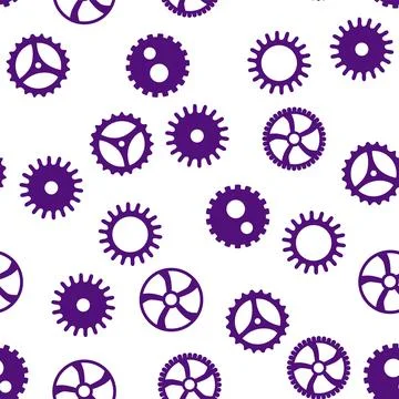 Gears and cogs, pink and purple for girls. Abstract engineering concepts. W.. Stock-Illustration