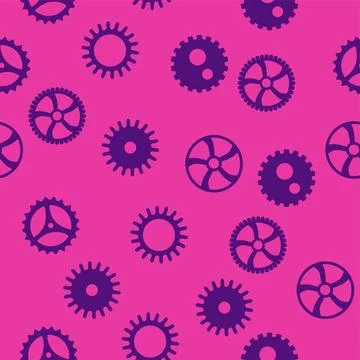 Gears and cogs, pink and purple for girls. Abstract engineering concepts. Won Stock-Illustration