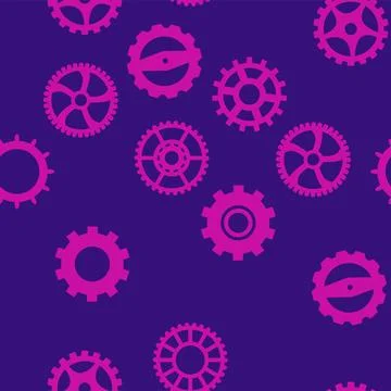 Gears and cogs, pink and purple for girls. Abstract engineering concepts. Won Stock-Illustration