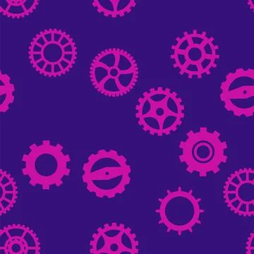 Gears and cogs, pink and purple for girls. Abstract engineering concepts. Won Stock Illustration
