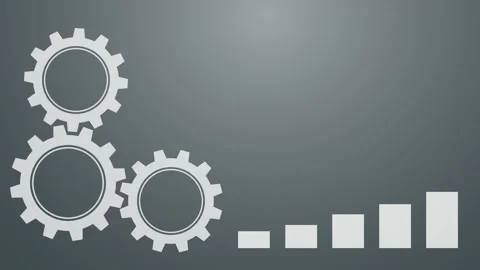 Gears and cogs rotating with graphs . work and business growth concept Stock-Footage 136403738