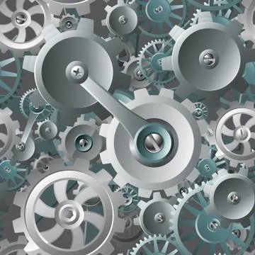 Gears and Cogs Seamless Machine Background Stock Illustration