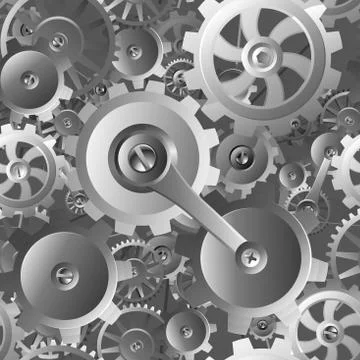 Gears and Cogs Seamless Machine Pattern Stock Illustration