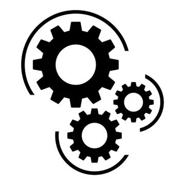 Gears and cogs vector illustration in black and white styles Stock Illustration