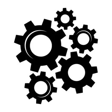 Gears and cogs vector illustration in black and white styles Stock Illustration