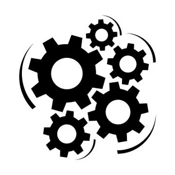Gears and cogs vector illustration in black and white styles Stock Illustration