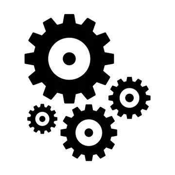Gears and cogs vector illustration in black and white styles Stock Illustration