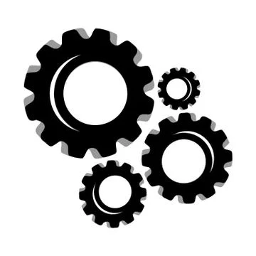 Gears and cogs vector illustration in black and white styles Stock Illustration