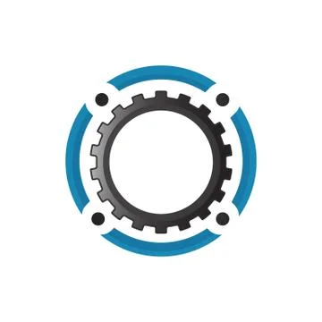 Gears and cogs vector logo design icon illustration Stock Illustration