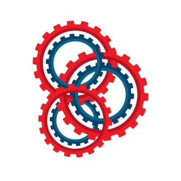 Gears and cogs vector logo design icon illustration Stock Illustration