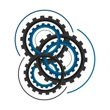 Gears and cogs vector logo design icon illustration Stock Illustration