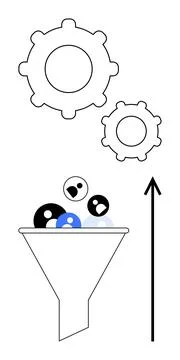 Gears and Funnel Streamlining Processes and Improving Workflow Efficiency 스톡 일러스트