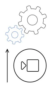 Gears and Growth Symbolizing Progress and Innovation with Machine Elements .. Stock Illustration