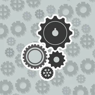 Gears and pattern background image Illustrazione stock